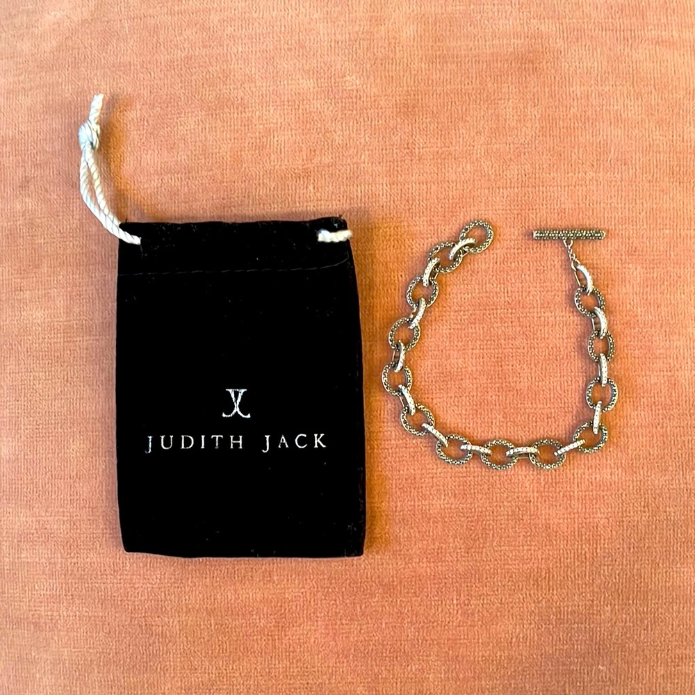 Judith Jack sterling silver/ Swarovski crystal adjustable loop bracelet